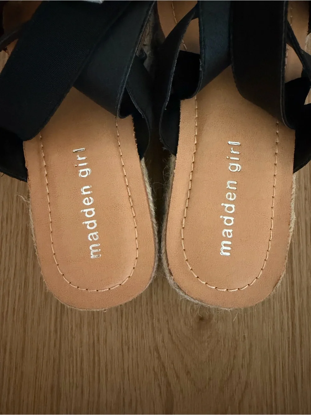 Madden Girl Black Espadrille Platform Sandals